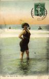 VINTAGE POSTCARD Fantasy Woman With the sea bathings