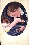 VINTAGE POSTCARD Fantasy Illustrator Woman Lovesong without words