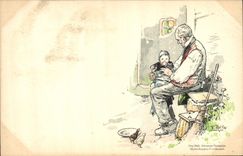 CPA Fantaisie Illustrateur Vieillard Enfant Fritz Reifs 