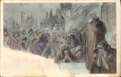 VINTAGE POSTCARD Fantasy Illustrator Preacher