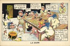 CPA Militaria Marins Le soupe