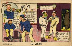 VINTAGE POSTCARD Militaria Sailors the visit