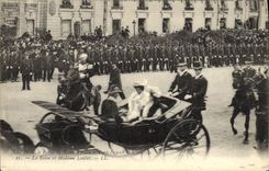 VINTAGE POSTCARD MM the king and the queen of Italy has Paris the queen and Mrs Loubet