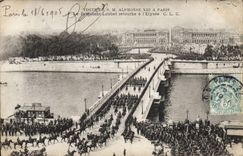 VINTAGE POSTCARD Visite of Mr. Alphonse XIII has Paris president Loubet turns over to the Elysium