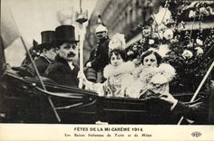 CPA Fetes de la mi Careme 1914 Les reines italiennes de Turin et de Milan 