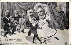 CPA La Mattchiche Resultat du conflit Franco allemand Violon Violoncelle 