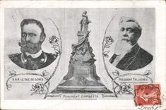 CPA President Fallieres SAR le duc de Genes Monument Gambetta