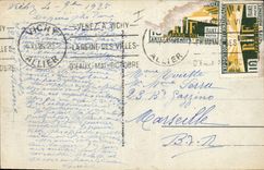 VINTAGE POSTCARD Vichy the shooting with the pigeons at the edge of Allier