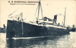 VINTAGE POSTCARD Boat Steamer of the Transatlantic Co S Bugeaud Marshal