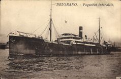 VINTAGE POSTCARD Boat interallied Steamer Belgrano