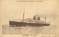 CPA Bateau Paquebot El Biar Cie de Navigation Mixte Cie Touache 