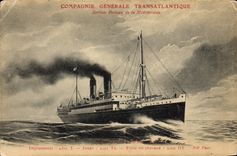 CPA Bateau Paquebot Poste Charles Roux Companie Generale Transatlantique 