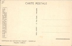 VINTAGE POSTCARD Boat Steamer Chella Mixed Company of Navigation Marseilles