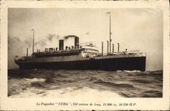 VINTAGE POSTCARD Boat Cuba Steamer