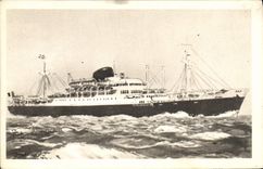 VINTAGE POSTCARD Boat Steamer Caledonien Tahitien of the Company of the Maritime Transport