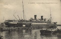 VINTAGE POSTCARD Boat Steamer Algeria the Charles Roux Transatlantic Company