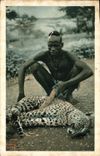 VINTAGE POSTCARD Cat-like a panther Mayo Kebi Africa Equatorial French Fabre and Fraissinet