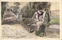 VINTAGE POSTCARD Illustrateur Couples Woman