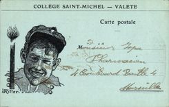 VINTAGE POSTCARD Illustrator College Saint Michel Valete Ritter