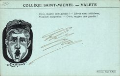 VINTAGE POSTCARD Illustrator College Saint Michel Valete Ritter