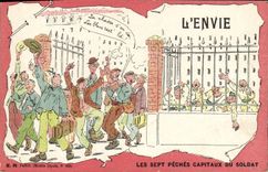 VINTAGE POSTCARD Militaria the desire seven fishings capital of the soldier