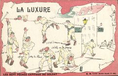 VINTAGE POSTCARD Militaria lust seven fishings capital of the soldier