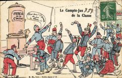 CPA Militaria Le compte jus de la classe 