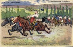CPA Militaria Le commandement remplace Chevall