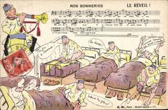 CPA Militaria le reveil