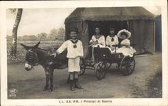 CPA LL AA RR I Principi di Savoia Ane Mule Enfants