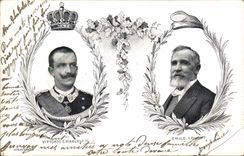 VINTAGE POSTCARD Victor Emanuele III Emile Loubet