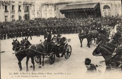 VINTAGE POSTCARD the sovereigns of Italy has Paris the procession on arrival