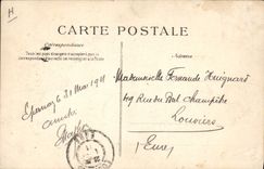 CPA Revolution de Champagne 12 avril 1911 Ay Mission de Ayala Bureau du chef de cave incendie TOP
