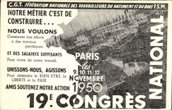 CPA 19eme Congres National du Batiment et du Bois Paris Novembre 1950