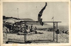 CPA Nice La plage et le Cap de Nice Barres parallelles 