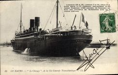 CPA Bateau Le Havre Le Chicago de la Cie Generale Transatlantique