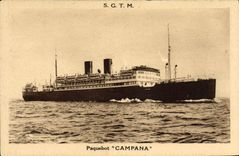 VINTAGE POSTCARD Boat SGTM Campana Steamer
