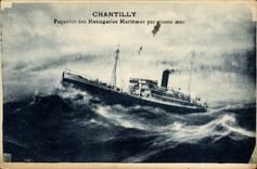 CPA Bateau Chantilly Paquebot des Messageries Maritimes par grosse mer