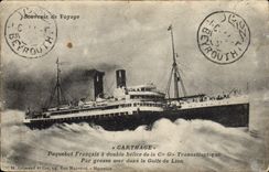 CPA Bateau Carthage Paquebot francais a double helice de la Cie Gle Transatlantique Golfe du Lion