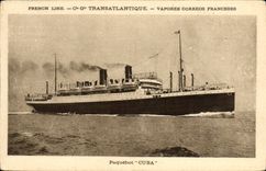 VINTAGE POSTCARD Transatlantic Boat Co Gle Cuba Steamer