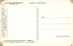 VINTAGE POSTCARD Boat Company of Navigation Package Marseilles Chella