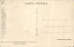 VINTAGE POSTCARD Boat Compagie de Navigation Package Marseilles Chella