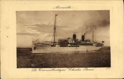 VINTAGE POSTCARD Transatlantic Marseilles Boat Charles Roux