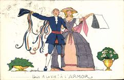 CPA Fantaisie Illustrateur A la vie a l'Armor Mariage