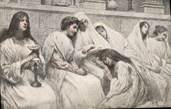 CPA Fantaisie Illustrateur Eugene Burnand Les dix vierges 