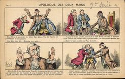 CPA Fantaisie Illustrateur Apologie des deux mains Alexandre Freres Au petit Paris Rue Alsace Lorraine Toulouse