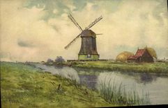 CPA Fantaisie Illustrateur Moulin a vent