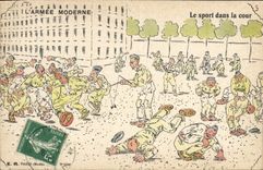 CPA Militaria Le sport dans la cour 