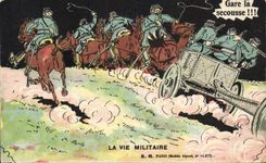 CPA Militaria Gare la secousse 