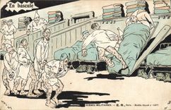 VINTAGE POSTCARD Militaria In rocker